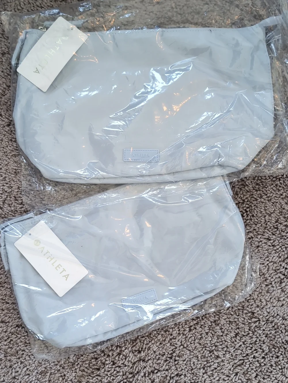 Athleta Pale Gray Packable Pouch Duo